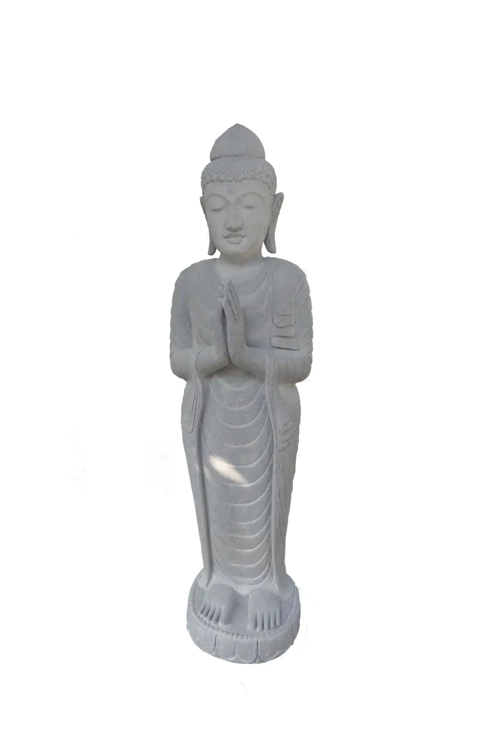  Product image 7 of the product “Standing Buddha made of Riverstone, position Namaskara , H. 150cm. ”